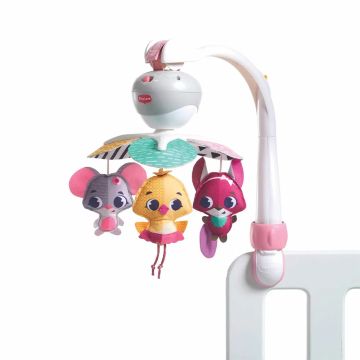 3 в 1 Музикална въртележка TINY LOVE Take-Along Mobile Tiny Princess за поставяне на бебешко легълце, детска количка и кошница за кола, 0м+