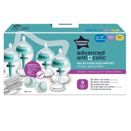 Стартовият комплект от 9 елемента Tommee Tippee Advanced Anti-Colic